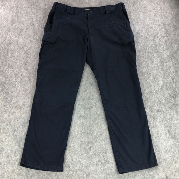 5.11 Tactical Pants Mens 42x34 Navy Blue Cargo Pockets Straight Mid Rise Stretch - Picture 1 of 12